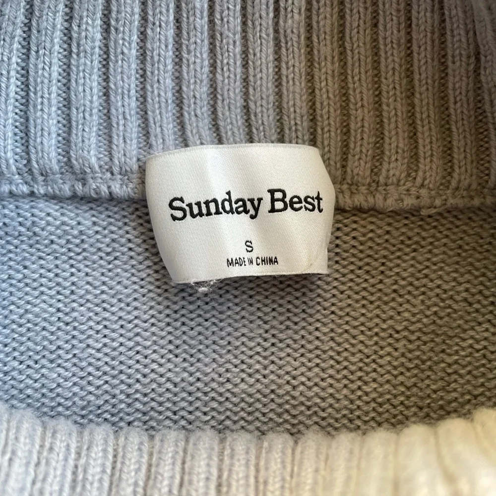 Sunday Best Aritzia Gray Cropped Mock Neck Sweater Small Cotton Cashmere